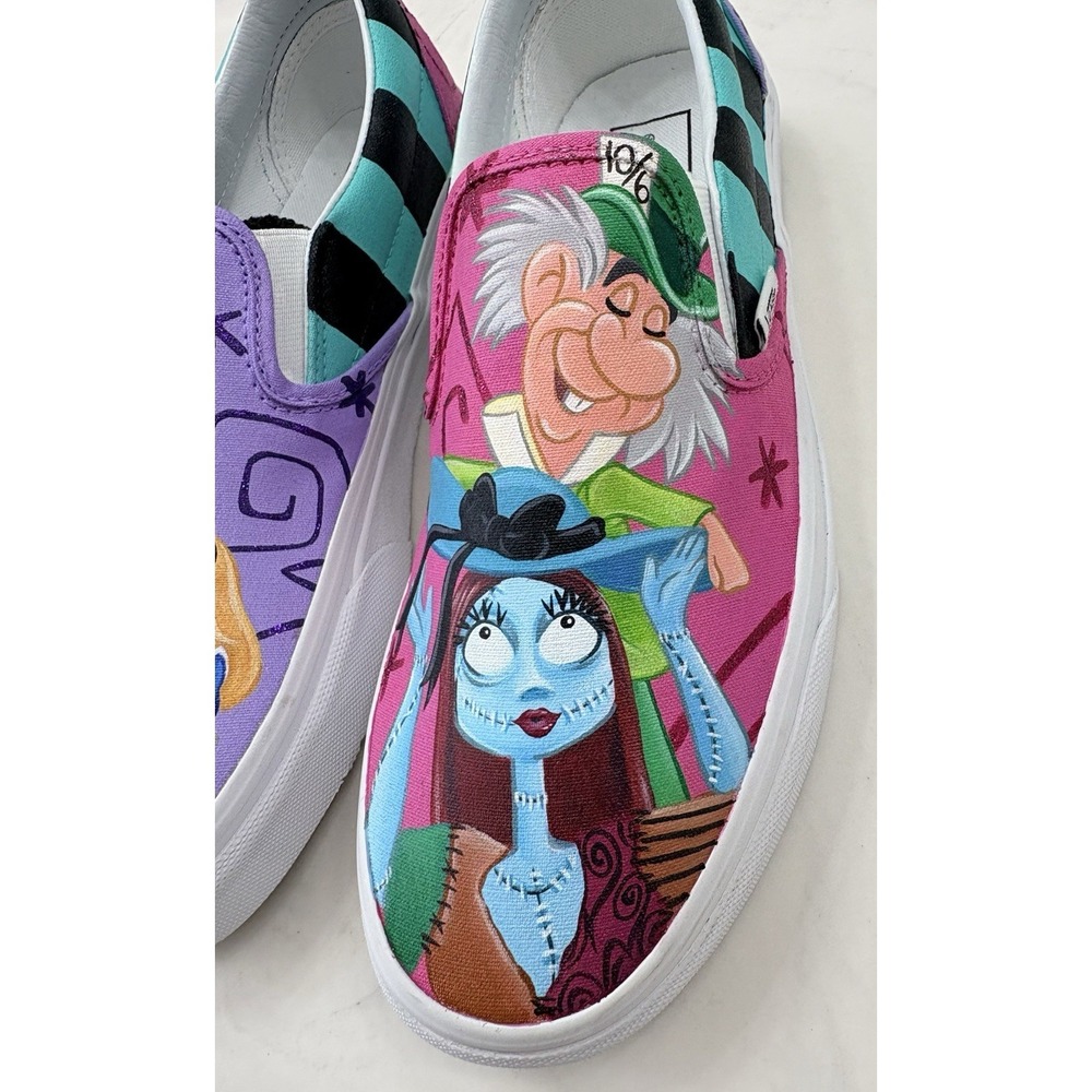 Nightmare Before Christmas Alice In Wonderland Vans Womens 9 Men's 7.5 Custom - Picture 2 of 10